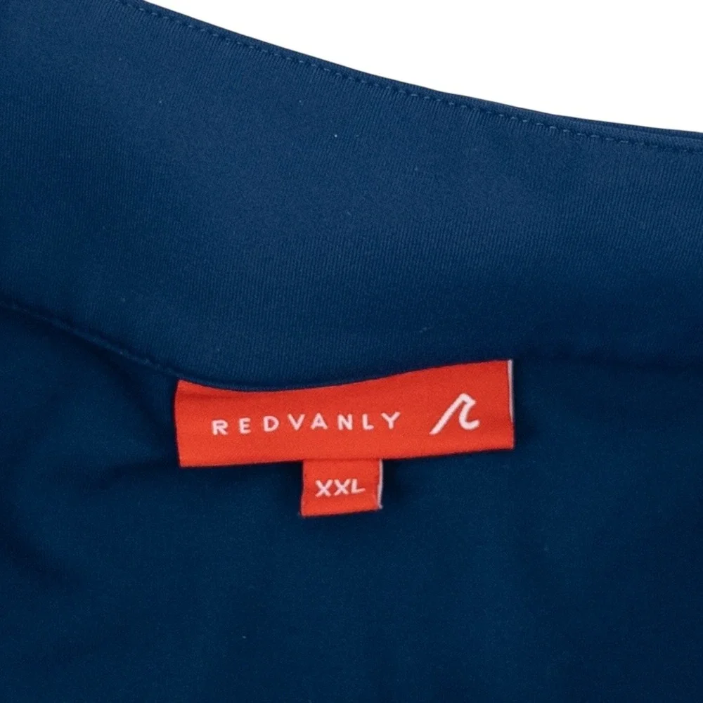 Redvanly Men's XXL Hubbard‎ 1/4 Zip Pullover Performance Golf Tuxedo Stripe Blue